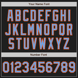 Custom Black Powder Blue-Orange Authentic Baseball Jersey