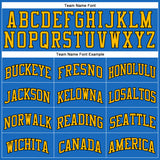 Custom Blue Gold-Black Authentic Throwback Basketball Jersey