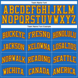 Custom Blue Gold Navy-Orange Authentic Throwback Basketball Jersey