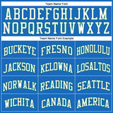 Custom Blue White-Kelly Green Authentic Throwback Basketball Jersey