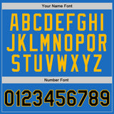 Custom Blue Black-Gold Authentic Throwback Basketball Jersey