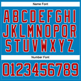 Custom Blue Red-White Hockey Lace Neck Jersey