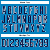 Custom Blue Navy-White Hockey Lace Neck Jersey