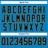 Custom Blue Black-Old Gold Hockey Lace Neck Jersey