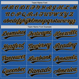 Custom Blue Black-Old Gold Authentic Throwback Baseball Jersey