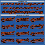 Custom Blue Black-Orange Authentic Throwback Baseball Jersey