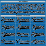 Custom Blue Black-Gray Hockey Jersey