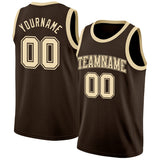 Custom Brown Cream Authentic Basketball Jersey