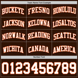 Custom Brown White-Orange Authentic Basketball Jersey