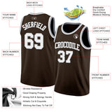 Custom Brown White-Gray Authentic Basketball Jersey