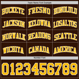 Custom Brown Gold-White Authentic Basketball Jersey