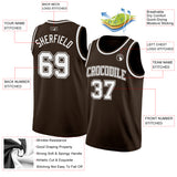 Custom Brown White Authentic Basketball Jersey