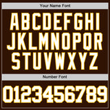 Custom Brown White-Gold Authentic Basketball Jersey