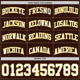 Custom Brown White-Gold Authentic Basketball Jersey