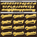 Custom Stitched Brown Gold-White Baseball Pullover Sweatshirt Hoodie