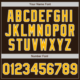 Custom Stitched Brown Gold-White Baseball Pullover Sweatshirt Hoodie