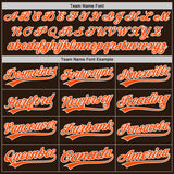 Custom Stitched Brown Orange-White Baseball Pullover Sweatshirt Hoodie