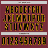 Custom Burgundy Black-Gold Authentic Baseball Jersey