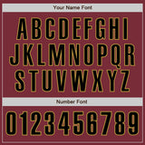 Custom Burgundy Black-Old Gold Authentic Baseball Jersey