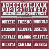 Custom Burgundy Gray-White Mesh Authentic Throwback Football Jersey
