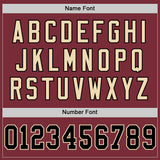Custom Burgundy Black-Cream Mesh Authentic Throwback Football Jersey