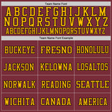 Custom Burgundy Black-Gold Mesh Authentic Throwback Football Jersey