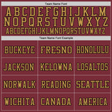 Custom Burgundy Black-Old Gold Mesh Authentic Throwback Football Jersey