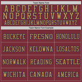 Custom Burgundy Navy-Old Gold Mesh Authentic Throwback Football Jersey
