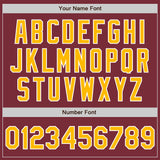 Custom Burgundy Gold-White Authentic Baseball Jersey