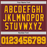 Custom Burgundy Gold Authentic Basketball Jersey