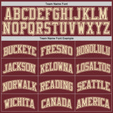 Custom Burgundy Cream Authentic Basketball Jersey