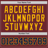 Custom Burgundy Navy-Gold Authentic Basketball Jersey