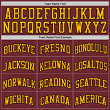 Custom Burgundy Black-Gold Authentic Basketball Jersey
