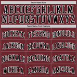 Custom Burgundy Black-White Authentic Basketball Jersey