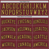 Custom Burgundy Black-Old Gold Authentic Basketball Jersey
