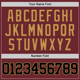 Custom Burgundy Black-Old Gold Authentic Basketball Jersey