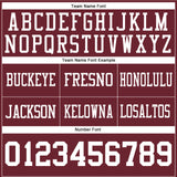 Custom Burgundy White Authentic Football Jersey