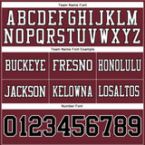Custom Burgundy Black-White Authentic Football Jersey