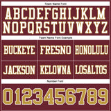 Custom Burgundy Old Gold-White Authentic Football Jersey