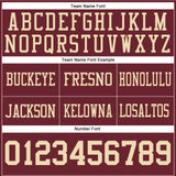 Custom Burgundy Cream Authentic Football Jersey