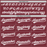 Custom Stitched Burgundy White-Burgundy Baseball Pullover Sweatshirt Hoodie