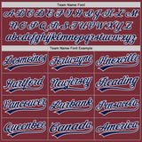 Custom Stitched Burgundy Navy-White Baseball Pullover Sweatshirt Hoodie