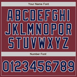 Custom Stitched Burgundy Navy-White Baseball Pullover Sweatshirt Hoodie