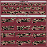Custom Stitched Burgundy Black-Cream Baseball Pullover Sweatshirt Hoodie