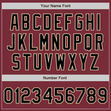 Custom Stitched Burgundy Black-Cream Baseball Pullover Sweatshirt Hoodie