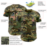 Custom Camo Vintage USA Flag-Cream Authentic Salute To Service Baseball Jersey