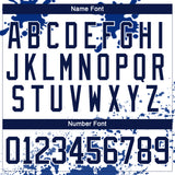 Custom Camo Navy Royal-White Splash Hockey Lace Neck Jersey