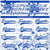 Custom Camo Thunder Blue-White Splash Hockey Lace Neck Jersey