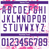 Custom Camo Purple Pink-White Splash Hockey Lace Neck Jersey