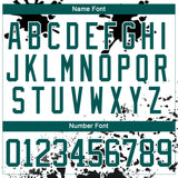 Custom Camo Midnight Green Black-White Splash Hockey Lace Neck Jersey